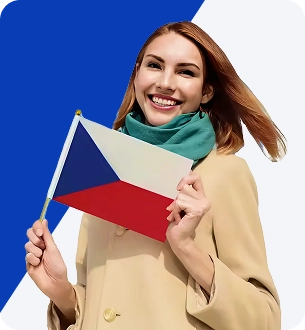 Щастива дівчина з прапором Чехії | EdVista