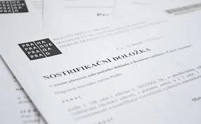Бланк документа про нострифікацію в Чехії